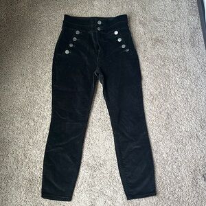 Express high rise black velvet pants
